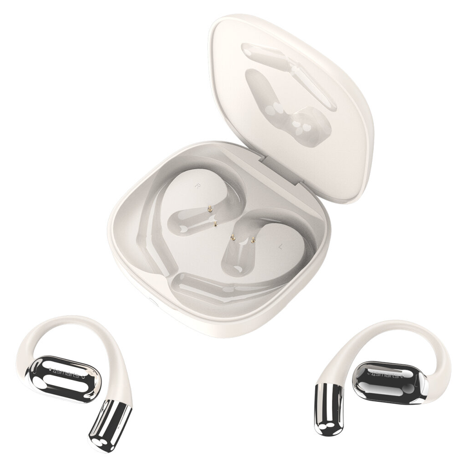 4smarts SkyBuds AI Screen Open-Ear Wireless Headset Bluetooth Oordopjes Beige afbeelding 12