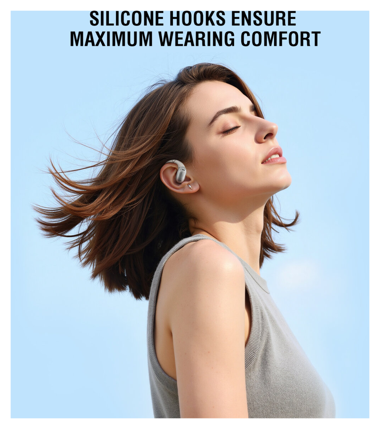 4smarts SkyBuds AI Screen Open-Ear Wireless Headset Bluetooth Oordopjes Beige afbeelding 8
