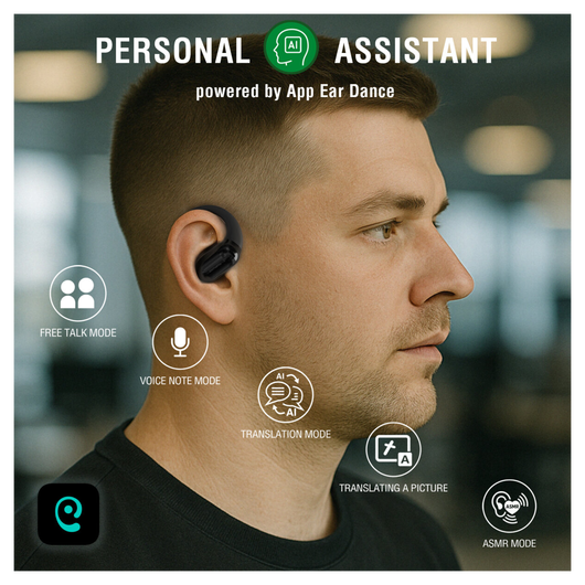 4smarts SkyBuds AI Screen Open-Ear Wireless Headset Bluetooth Oordopjes Zwart afbeelding 3