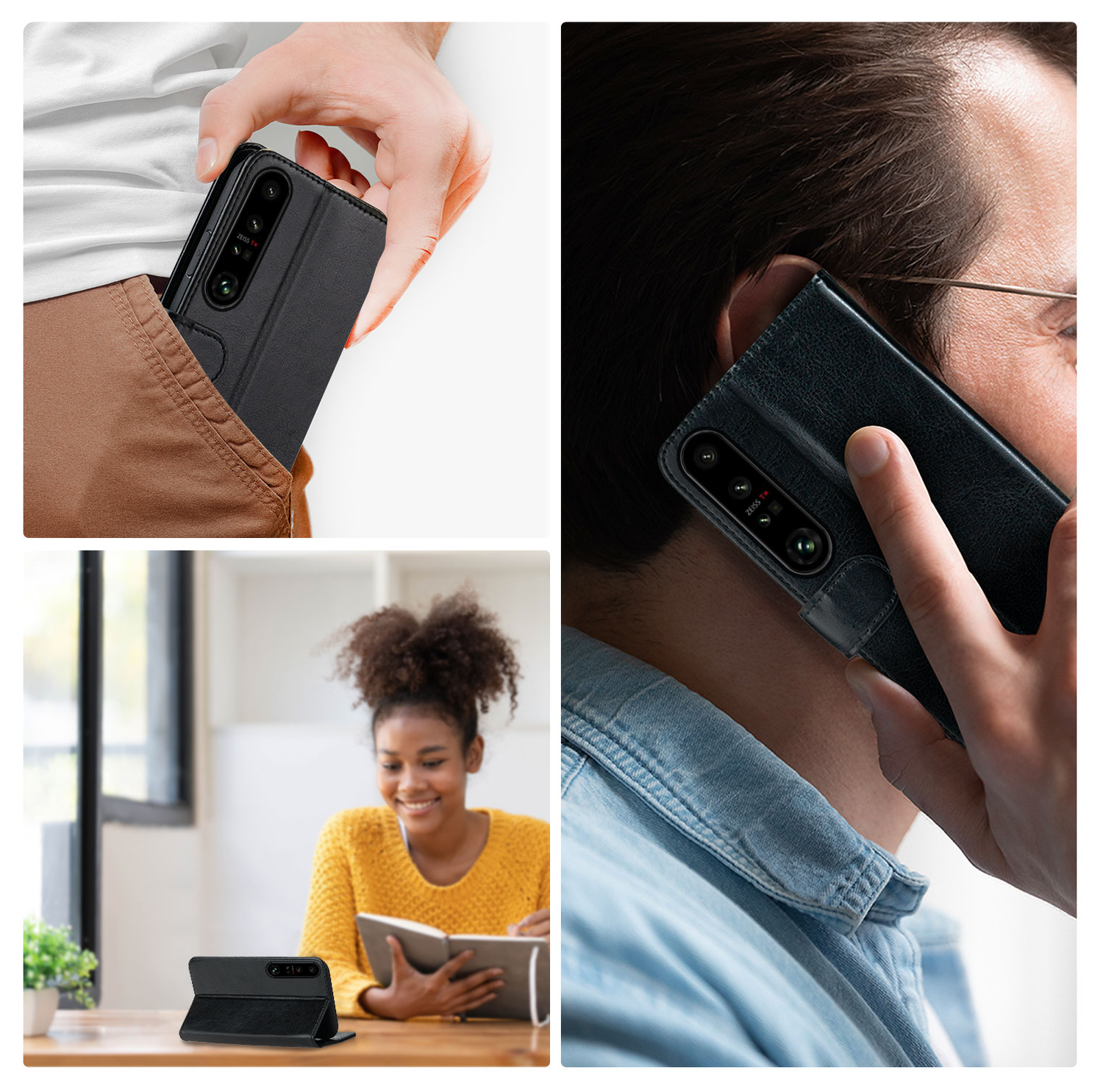 Rosso Element Sony Xperia 1 VII Hoesje Book Case Wallet Zwart afbeelding 4
