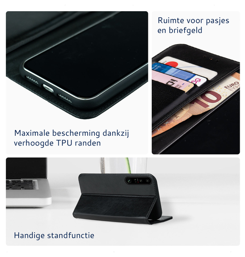 Rosso Element Sony Xperia 1 VII Hoesje Book Case Wallet Zwart afbeelding 3
