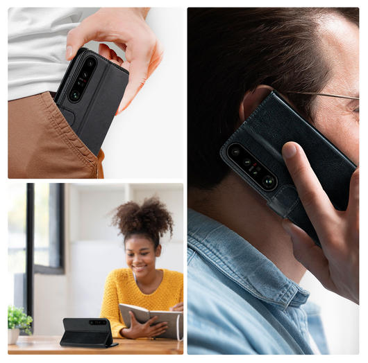 Rosso Element Sony Xperia 1 VII Hoesje Book Case Wallet Zwart afbeelding 4