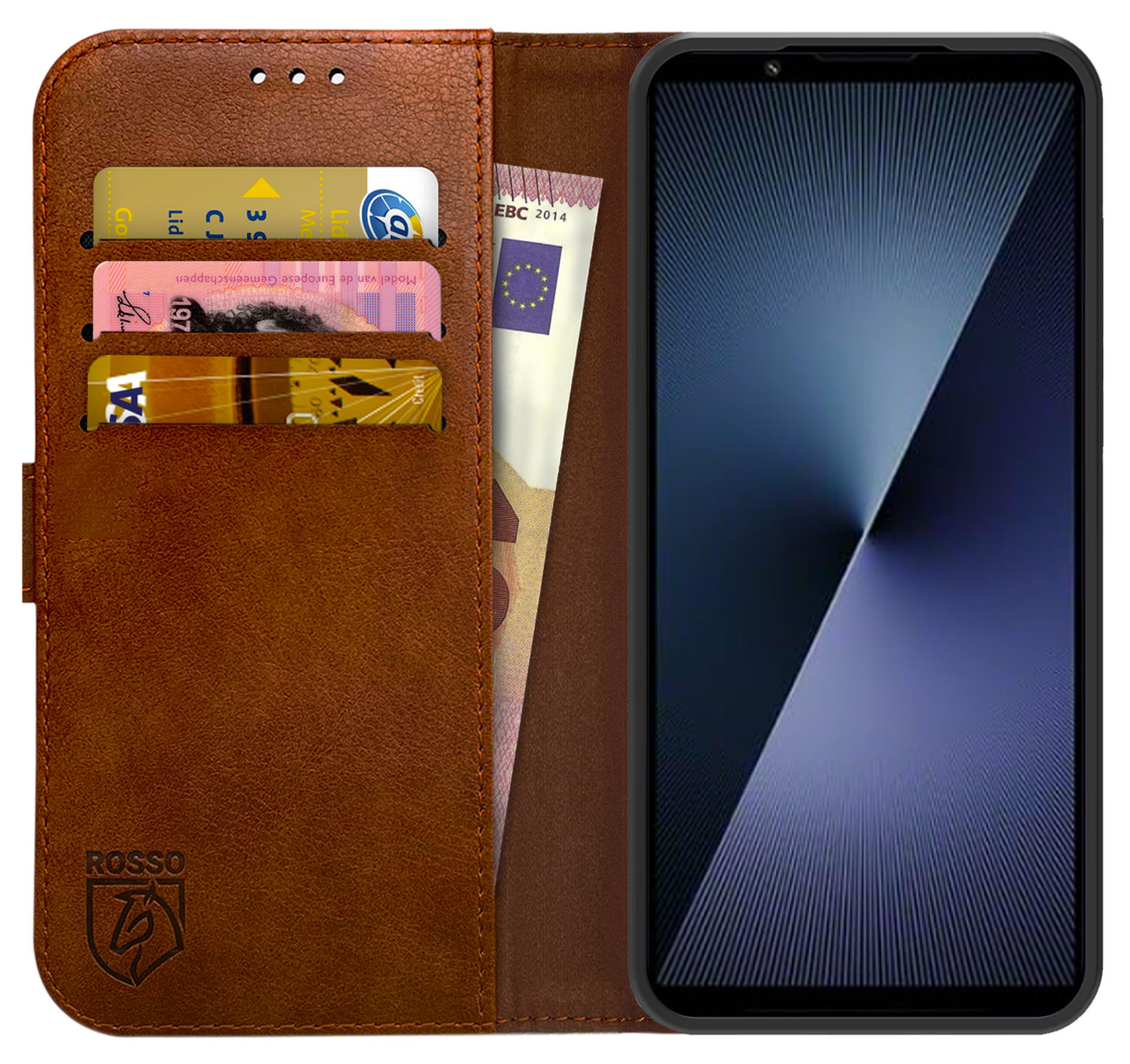 Rosso Element Sony Xperia 1 VII Hoesje Book Case Wallet Bruin afbeelding 1