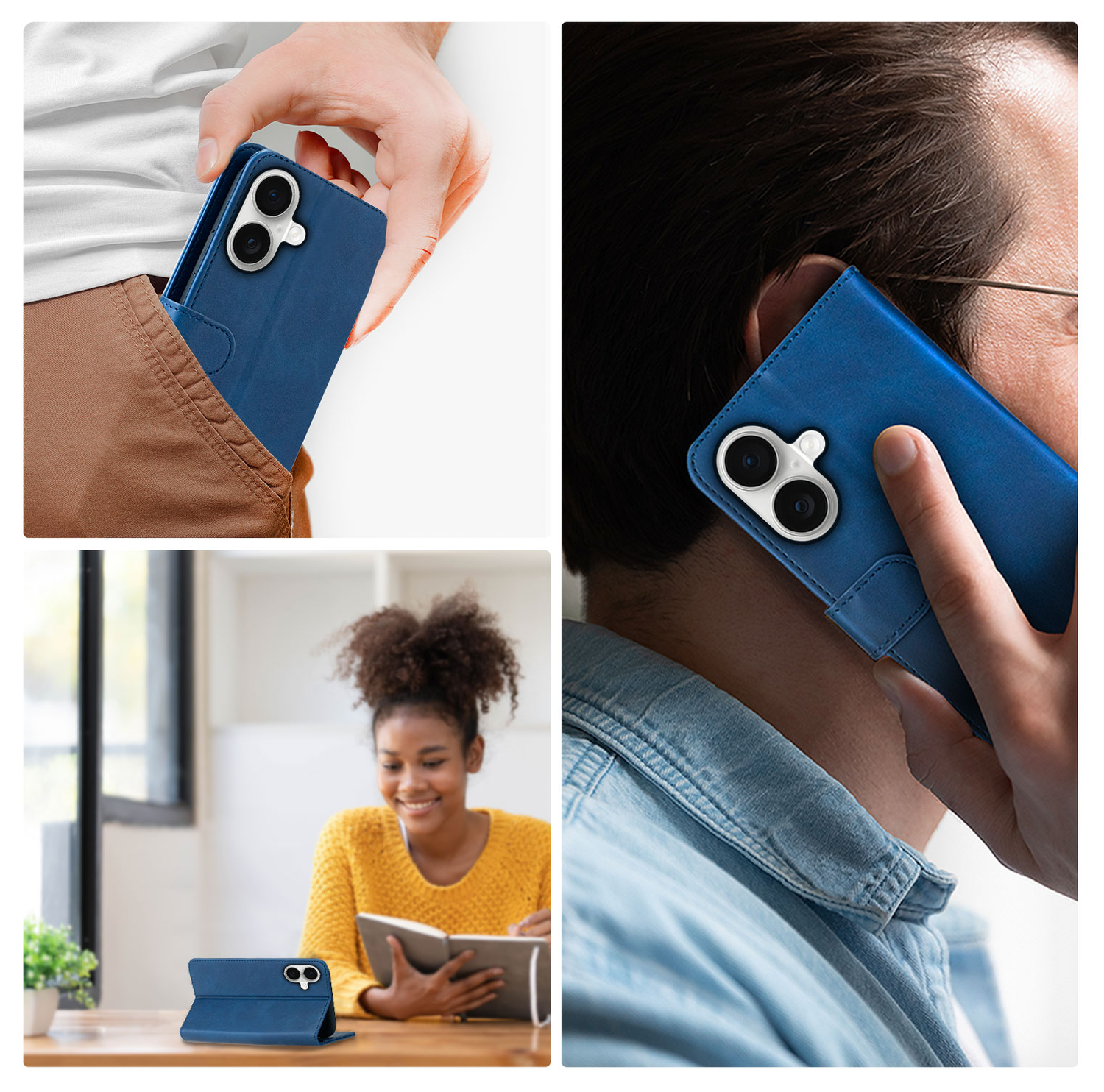 Rosso Element Apple iPhone 17 Hoesje Book Case Wallet Blauw afbeelding 3