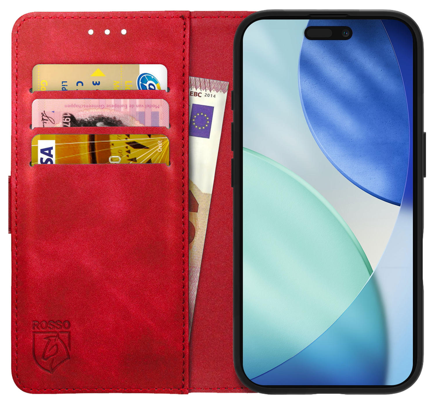 Rosso Element Apple iPhone 17 Hoesje Book Case Wallet Rood afbeelding 1