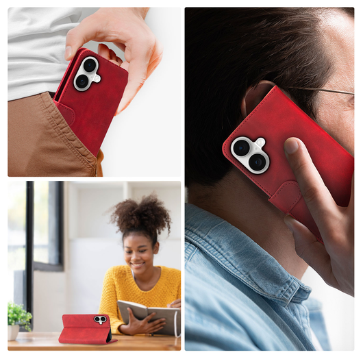 Rosso Element Apple iPhone 17 Hoesje Book Case Wallet Rood afbeelding 3