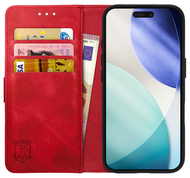 Rosso Element Apple iPhone 17 Pro Hoesje Book Case Wallet Rood afbeelding