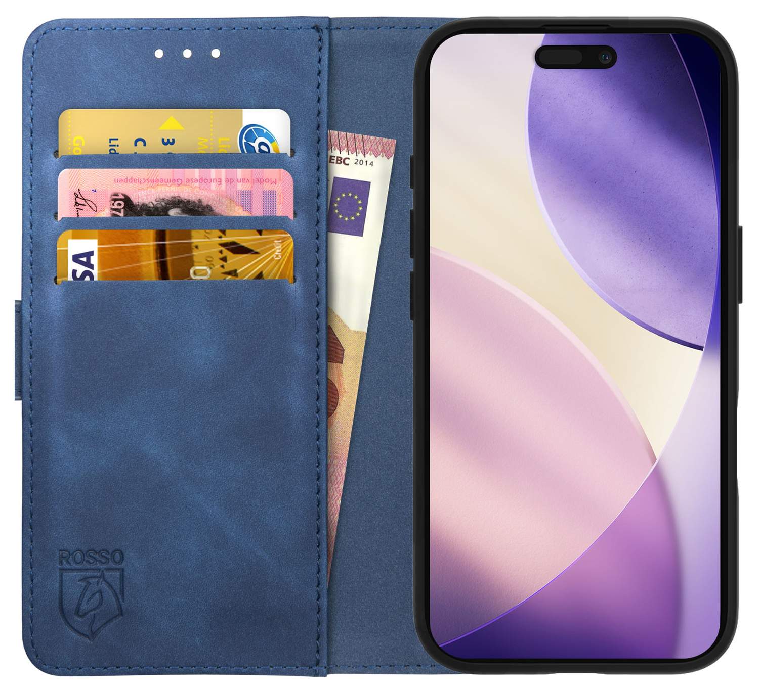 Rosso Element Apple iPhone 17 Pro Max Hoesje Book Case Wallet Blauw afbeelding 1