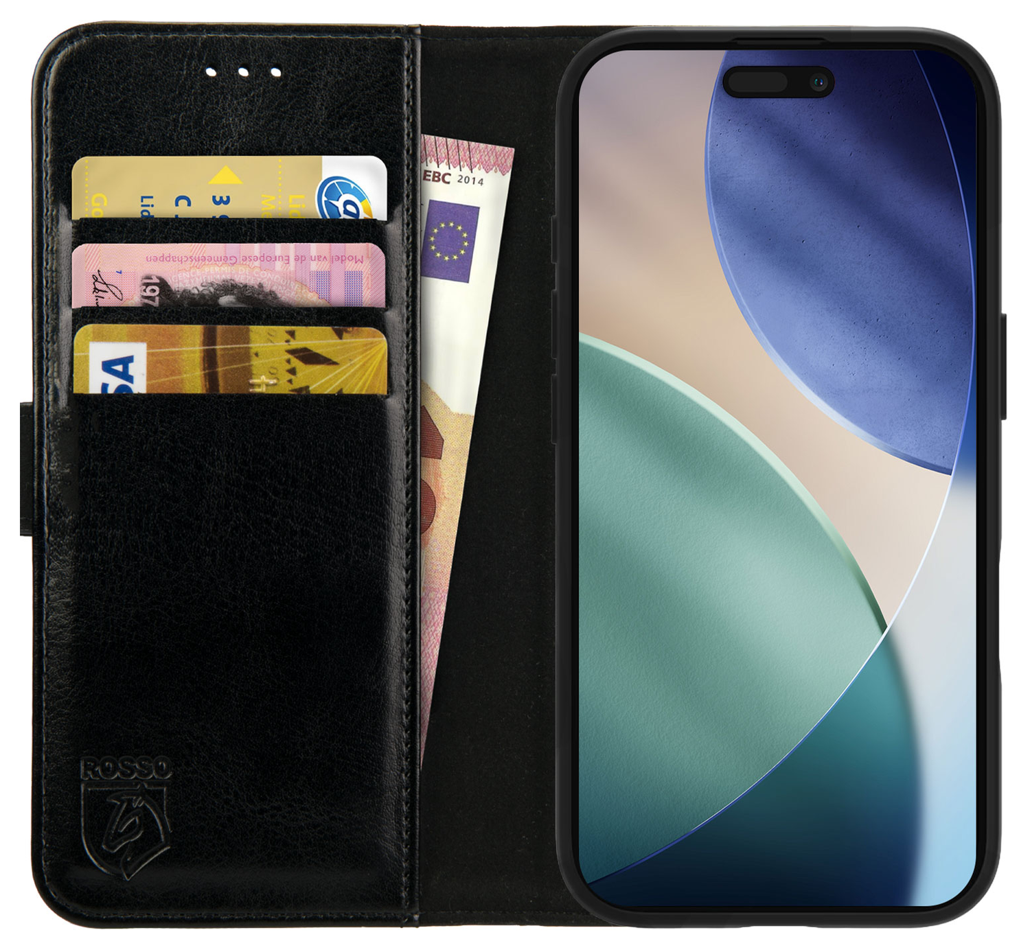 Rosso Element Apple iPhone Air Hoesje Book Case Wallet Zwart afbeelding 1