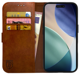 Rosso Element Apple iPhone Air Hoesje Book Case Wallet Bruin afbeelding