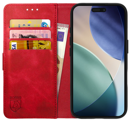 Rosso Element Apple iPhone Air Hoesje Book Case Wallet Rood afbeelding