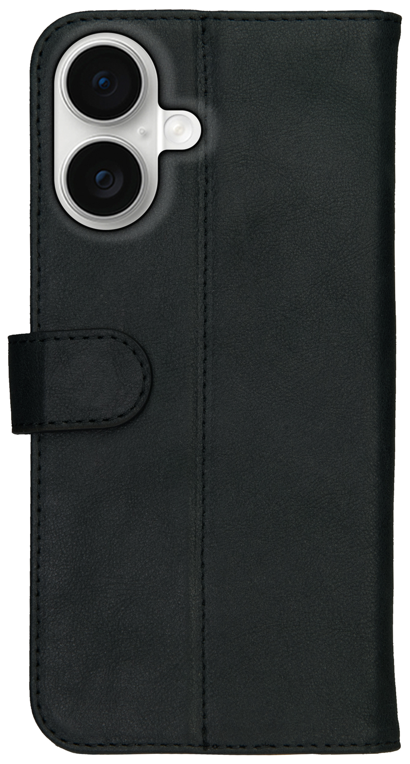 Rosso Deluxe Apple iPhone 17 Hoesje Echt Leer Book Case Zwart afbeelding 10