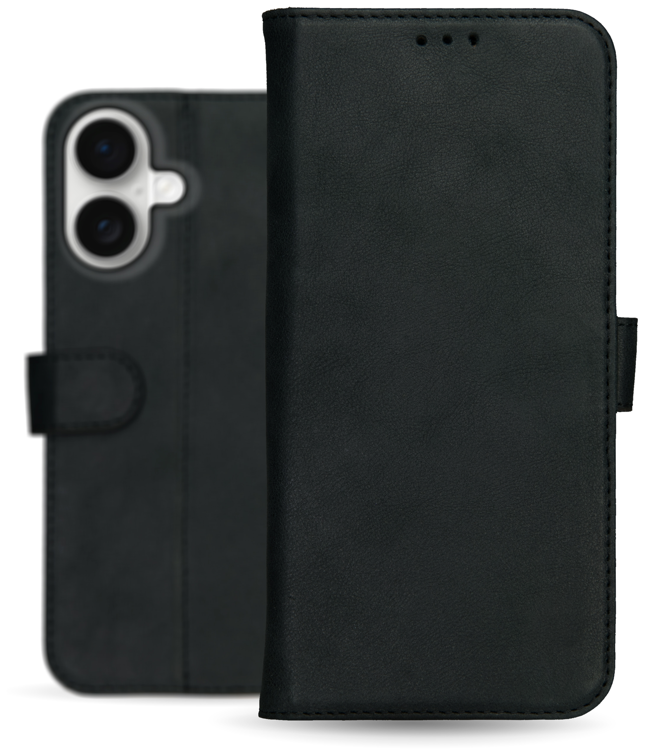 Rosso Deluxe Apple iPhone 17 Hoesje Echt Leer Book Case Zwart afbeelding 11