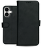 Rosso Deluxe Apple iPhone 17 Hoesje Echt Leer Book Case Zwart afbeelding 11