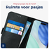 Rosso Deluxe Apple iPhone 17 Hoesje Echt Leer Book Case Zwart afbeelding 7