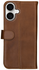 Rosso Deluxe Apple iPhone 17 Hoesje Echt Leer Book Case Bruin afbeelding 10