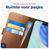 Rosso Deluxe Apple iPhone 17 Hoesje Echt Leer Book Case Bruin afbeelding 7