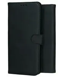 Rosso Deluxe Apple iPhone 17 Pro Hoesje Echt Leer Book Case Zwart afbeelding