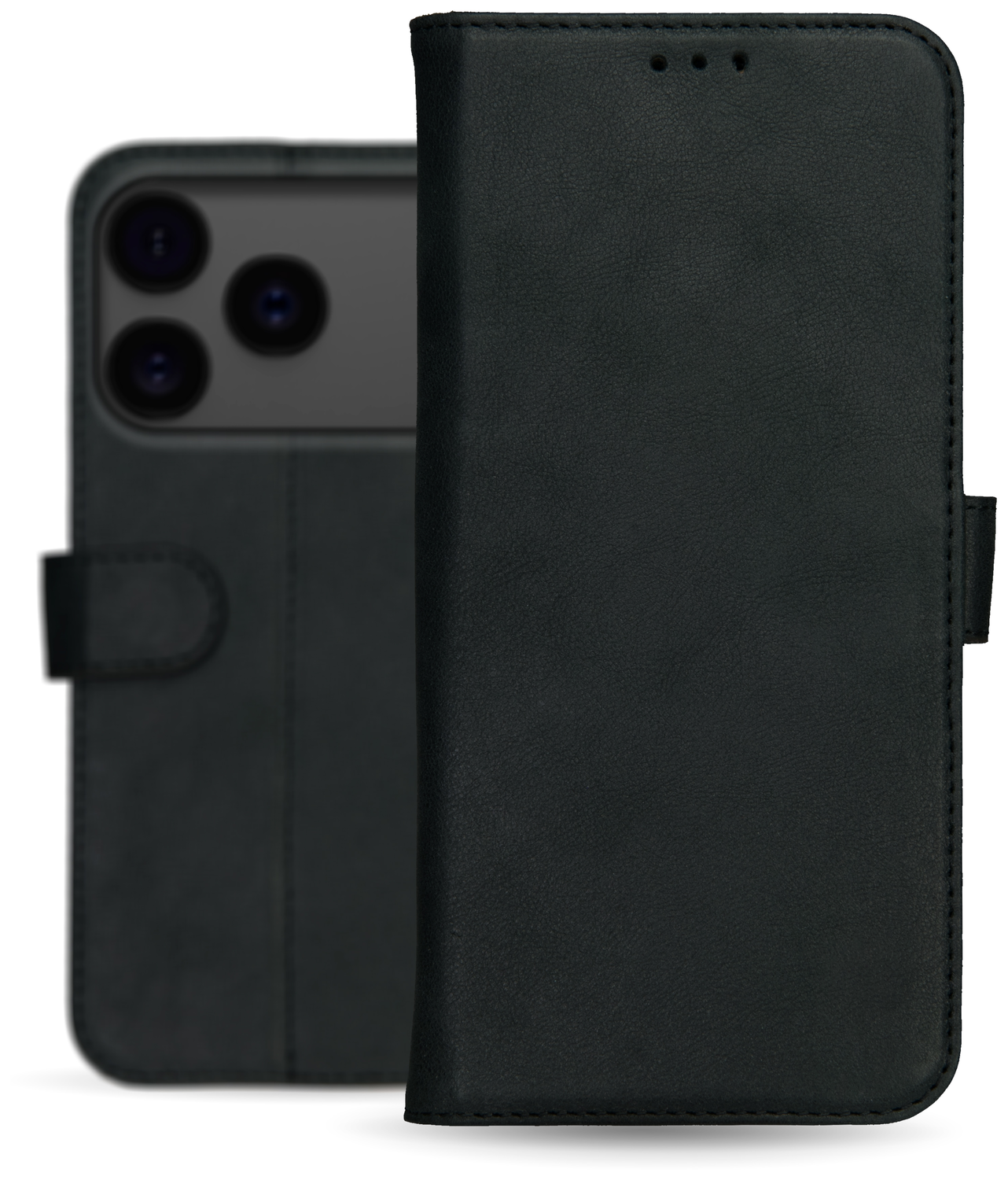 Rosso Deluxe Apple iPhone 17 Pro Hoesje Echt Leer Book Case Zwart afbeelding 10