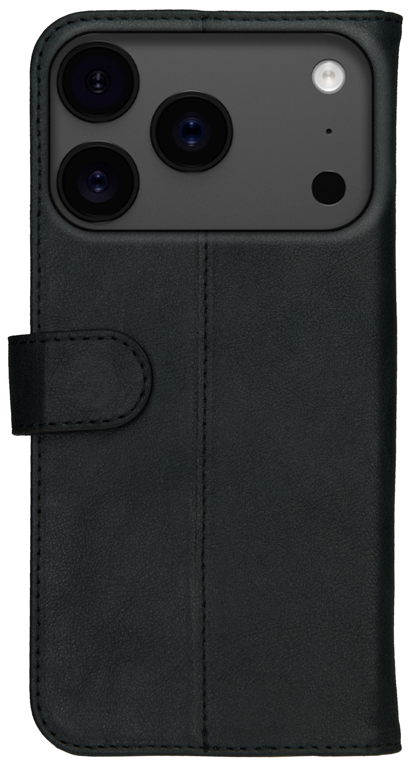 Rosso Deluxe Apple iPhone 17 Pro Hoesje Echt Leer Book Case Zwart afbeelding 12
