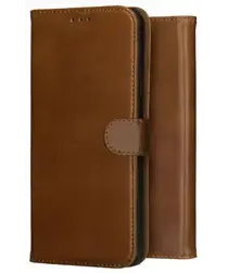 Rosso Deluxe Apple iPhone 17 Pro Hoesje Echt Leer Book Case Bruin afbeelding