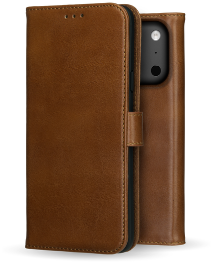 Rosso Deluxe Apple iPhone 17 Pro Hoesje Echt Leer Book Case Bruin afbeelding 12