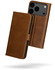 Rosso Deluxe Apple iPhone 17 Pro Hoesje Echt Leer Book Case Bruin afbeelding 2