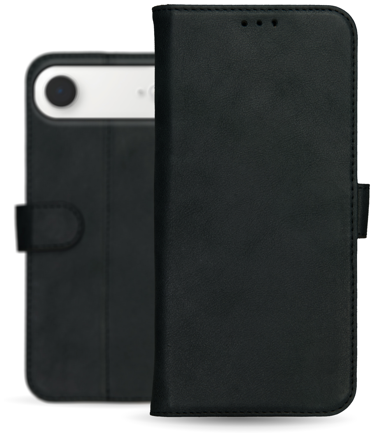 Rosso Deluxe Apple iPhone Air Hoesje Echt Leer Book Case Zwart afbeelding 11