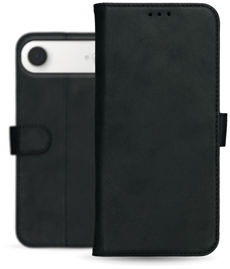 Rosso Deluxe Apple iPhone Air Hoesje Echt Leer Book Case Zwart afbeelding 11