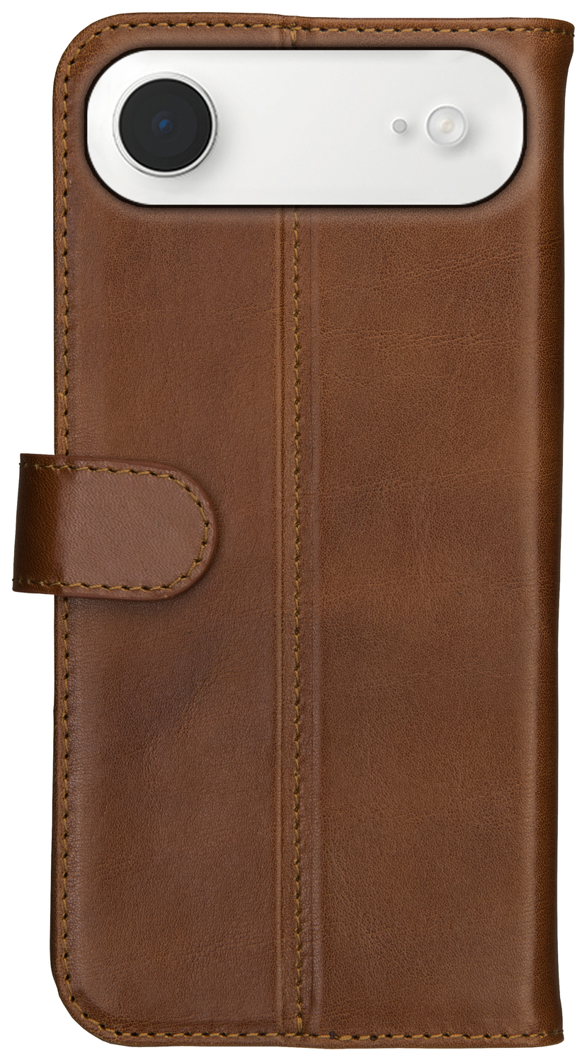 Rosso Deluxe Apple iPhone Air Hoesje Echt Leer Book Case Bruin afbeelding 10