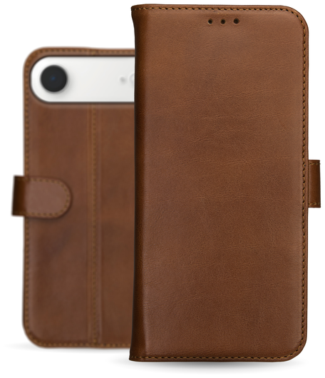 Rosso Deluxe Apple iPhone Air Hoesje Echt Leer Book Case Bruin afbeelding 11