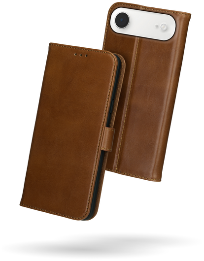 Rosso Deluxe Apple iPhone Air Hoesje Echt Leer Book Case Bruin afbeelding 2