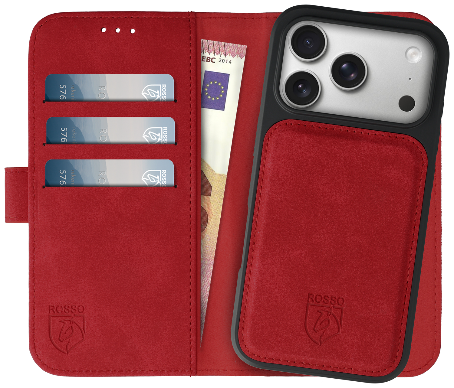 Rosso Element Uitneembaar 2-in-1 Apple iPhone 17 Pro Hoesje Rood afbeelding 1