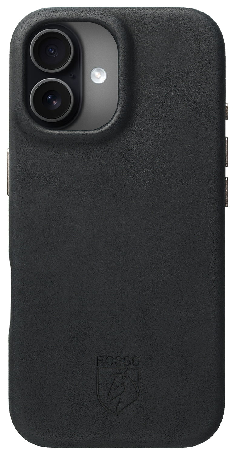 Rosso Elite Apple iPhone 17 Hoesje Leer Back Cover MagSafe Zwart afbeelding 1