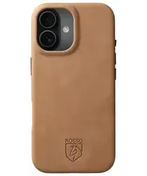 Rosso Elite Apple iPhone 17 Hoesje Leer Back Cover MagSafe Lichtbruin afbeelding