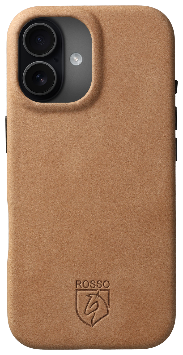 Rosso Elite Apple iPhone 17 Hoesje Leer Back Cover MagSafe Lichtbruin afbeelding 1