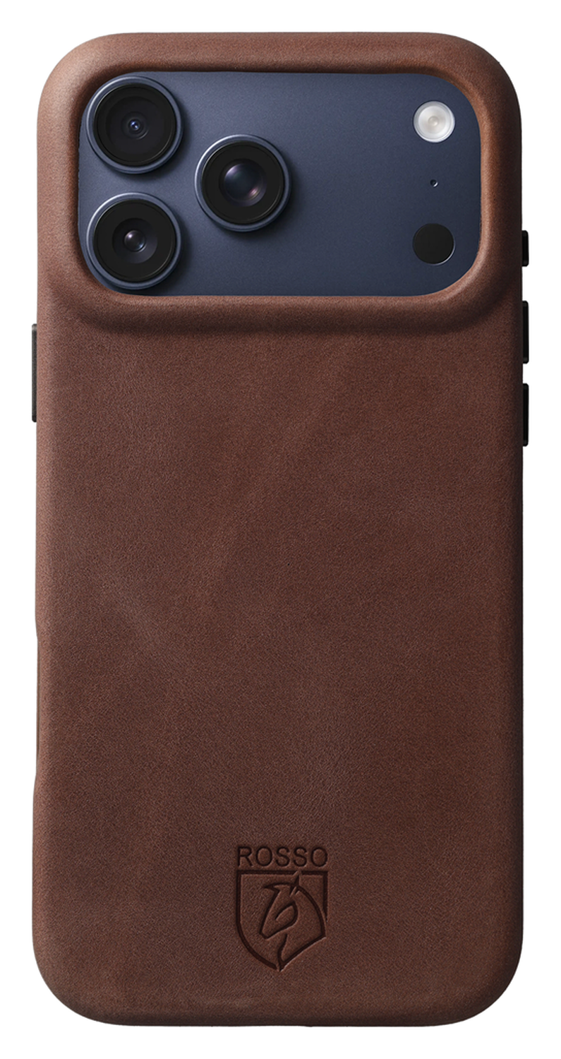 Rosso Elite iPhone 17 Pro Hoesje Leer Back Cover MagSafe Bruin afbeelding 1
