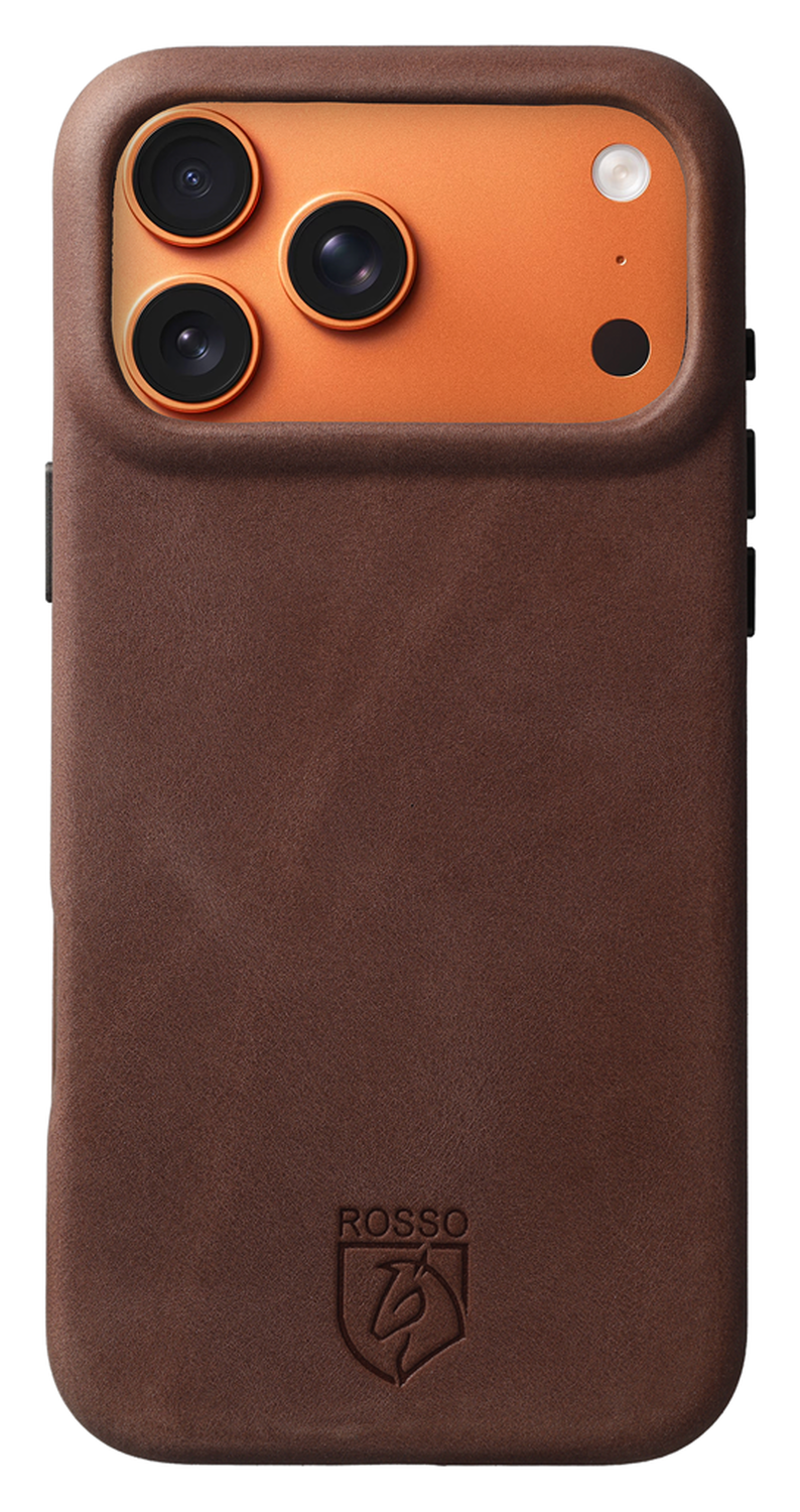 Rosso Elite iPhone 17 Pro Hoesje Leer Back Cover MagSafe Bruin afbeelding 5