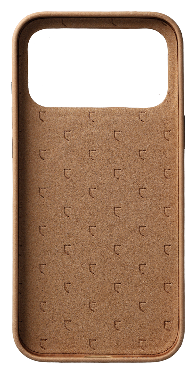 Rosso Elite iPhone 17 Pro Hoesje Leer Back Cover MagSafe Lichtbruin afbeelding 3