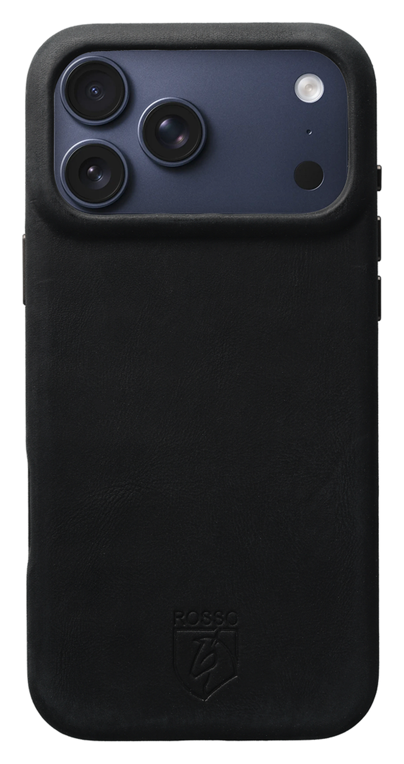 Rosso Elite iPhone 17 Pro Max Hoesje Leer Back Cover MagSafe Zwart afbeelding 1