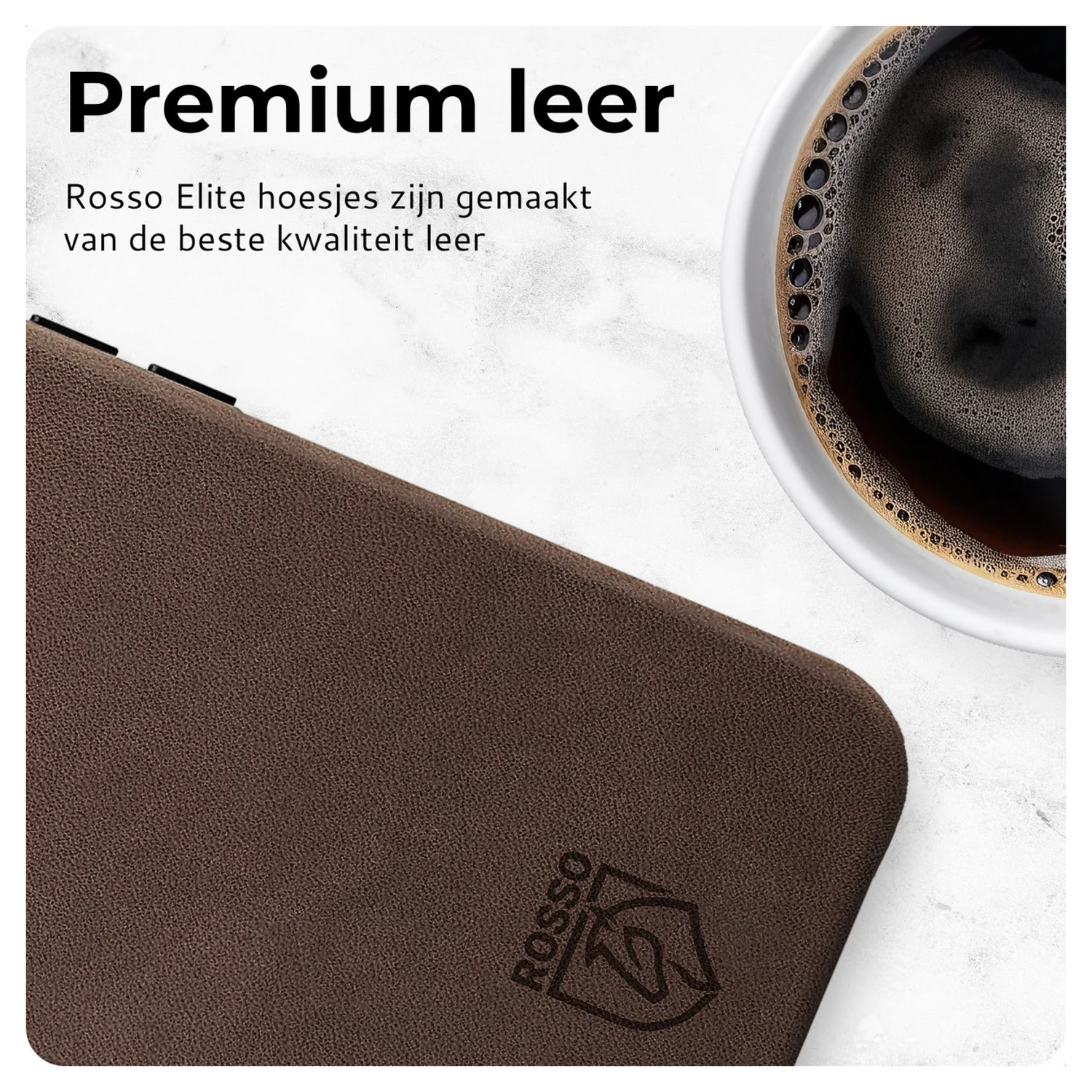 Rosso Elite iPhone Air Hoesje Leer Back Cover MagSafe Bruin afbeelding 2