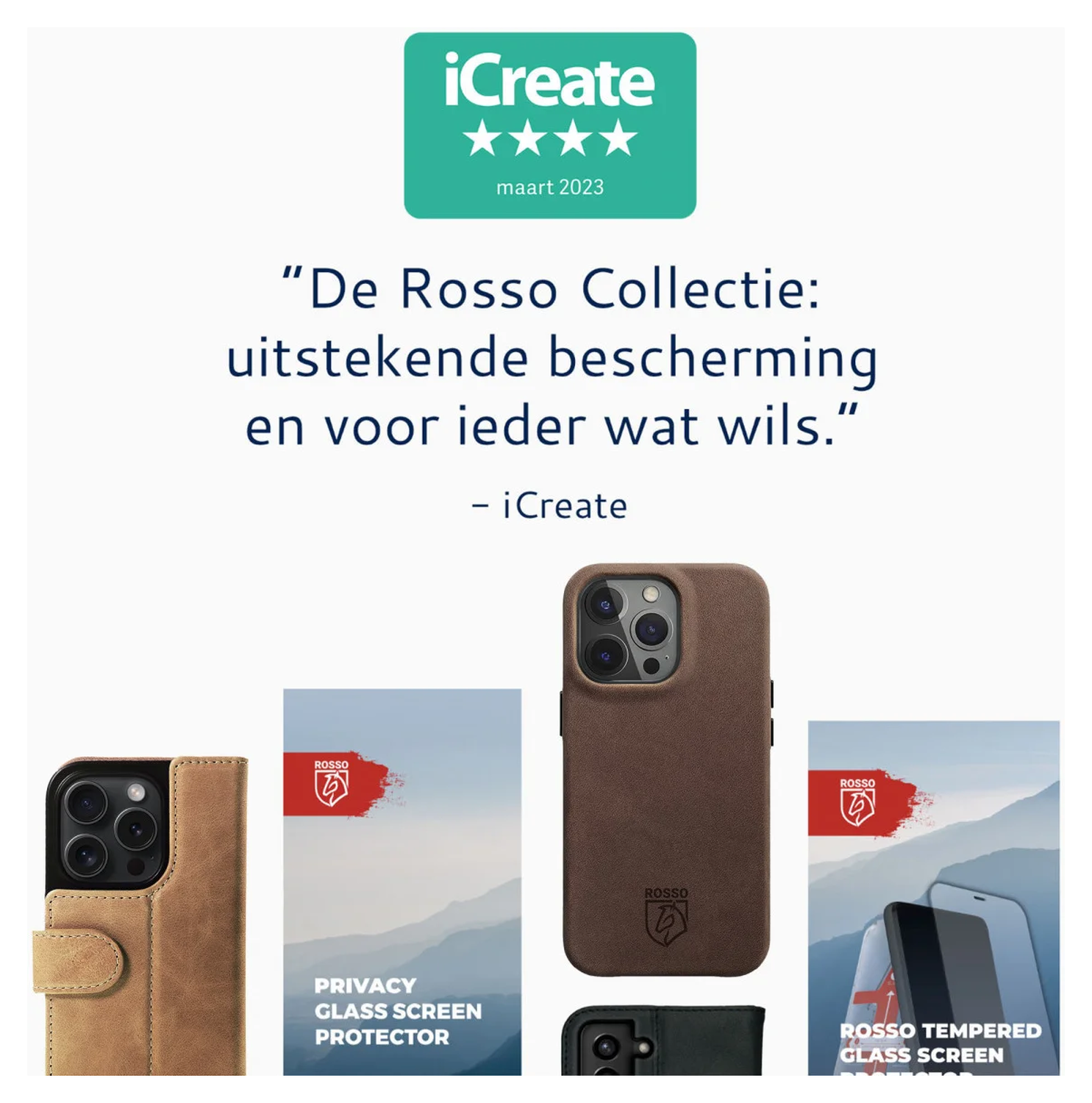 Rosso Elite iPhone Air Hoesje Leer Back Cover MagSafe Lichtbruin afbeelding 4