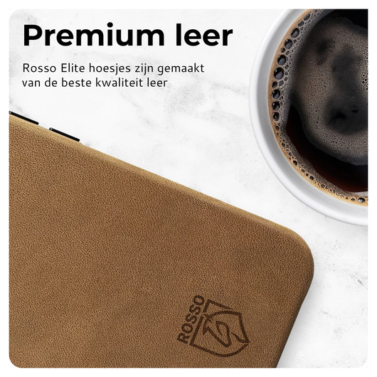 Rosso Elite iPhone Air Hoesje Leer Back Cover MagSafe Lichtbruin afbeelding 2