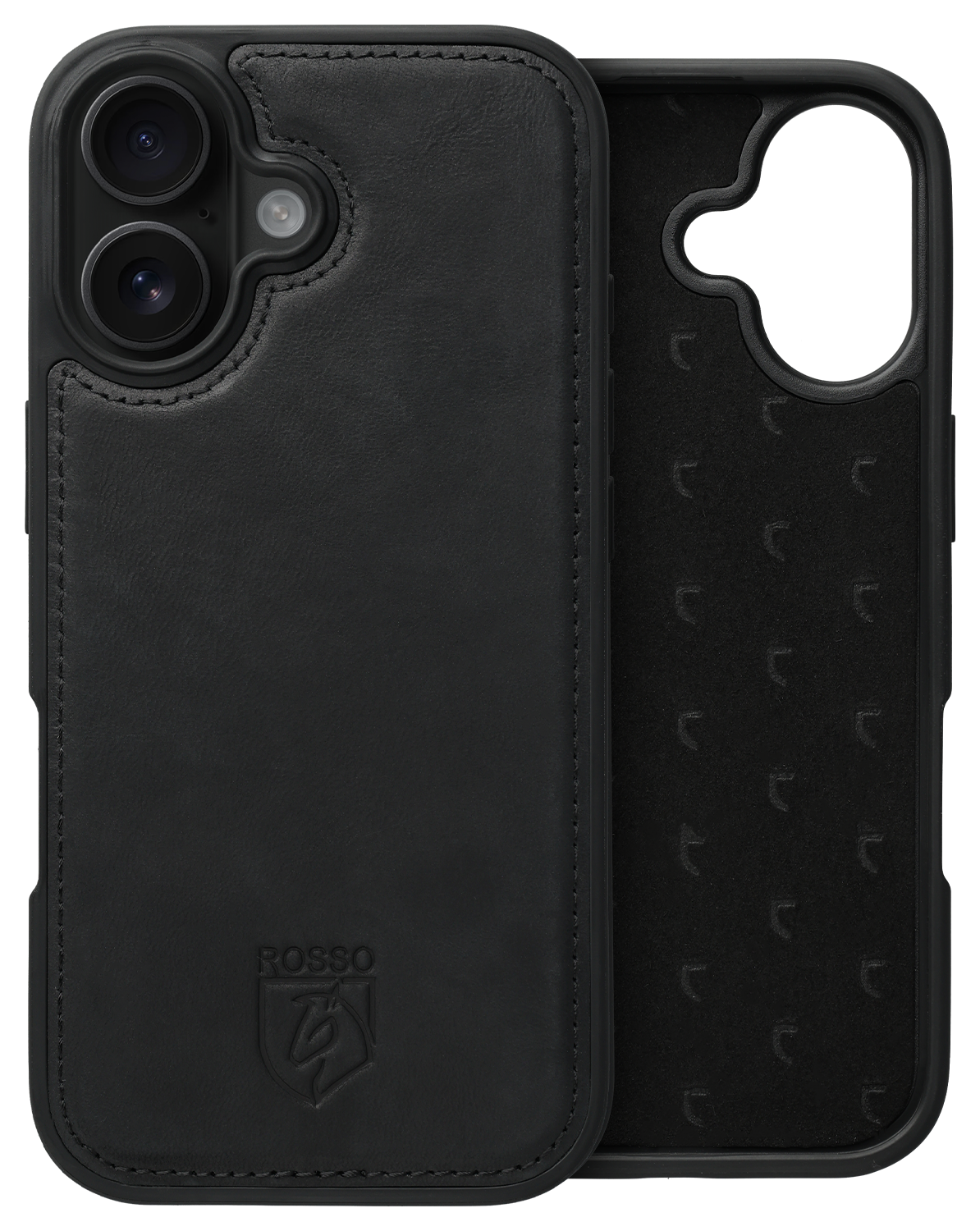 Rosso Elite Apple iPhone 17 Hoesje met MagSafe Book Case Echt Leer Zwart afbeelding 9