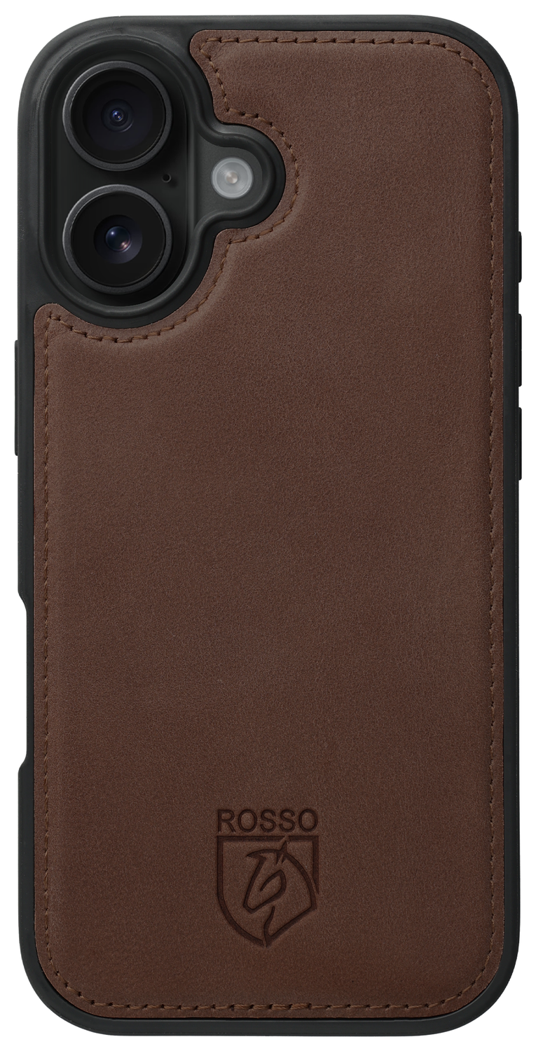 Rosso Elite Apple iPhone 17 Hoesje met MagSafe Book Case Echt Leer Bruin afbeelding 10