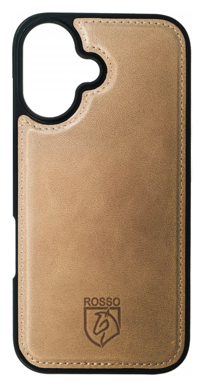 Rosso Elite Apple iPhone 17 Hoesje met MagSafe Book Case Echt Leer Licht Bruin afbeelding 9
