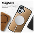 Rosso Elite Apple iPhone 17 Hoesje met MagSafe Book Case Echt Leer Licht Bruin afbeelding 2