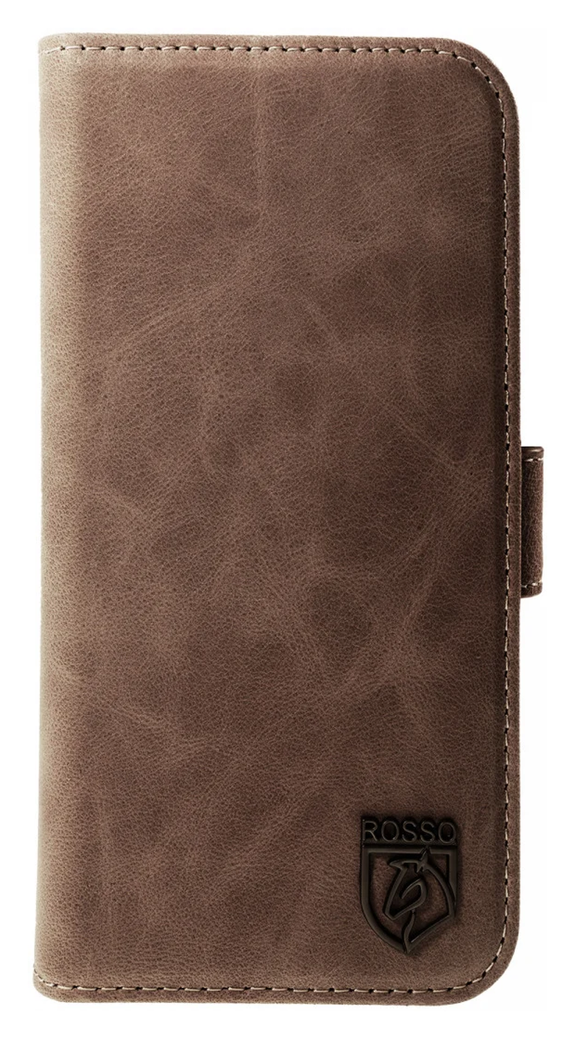 Rosso Elite iPhone 17 Pro Hoesje met MagSafe Book Case Echt Leer Bruin afbeelding 1