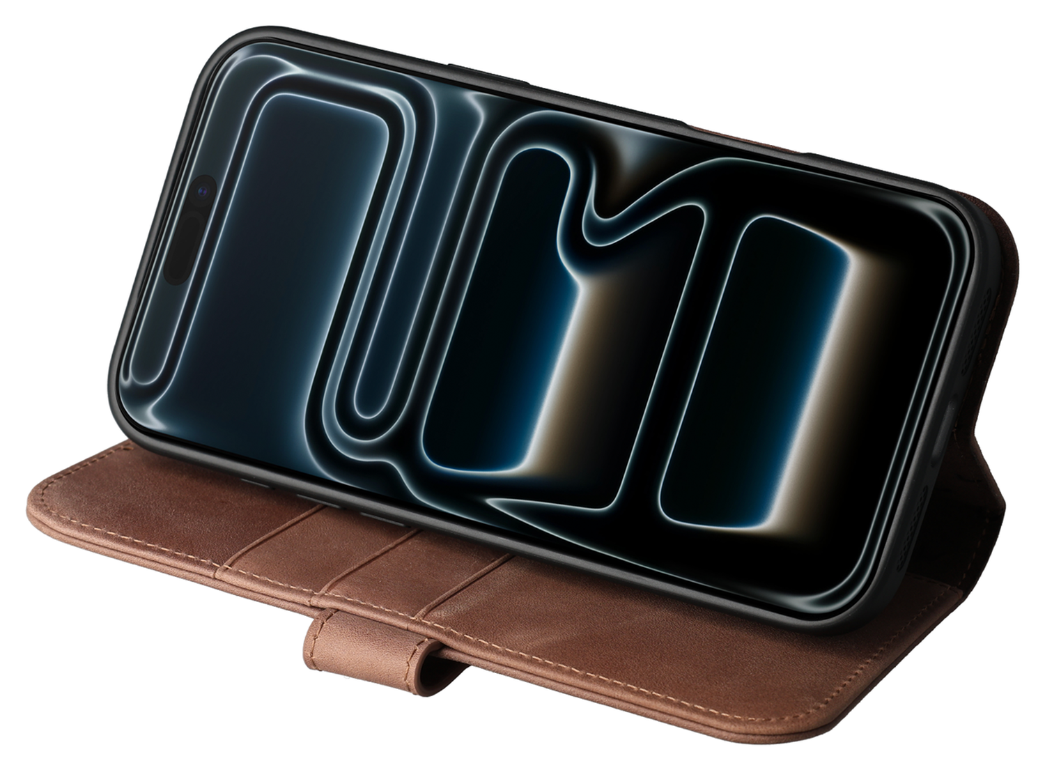 Rosso Elite iPhone 17 Pro Hoesje met MagSafe Book Case Echt Leer Bruin afbeelding 6