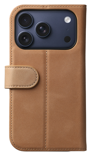 Rosso Elite iPhone 17 Pro Hoesje met MagSafe Book Case Echt Leer Lichtbruin afbeelding 5